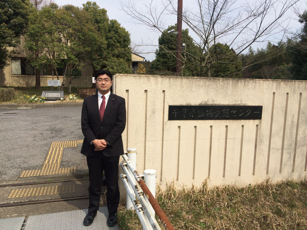 千葉県の動物愛護センターにて。人間と動物が共に生きる社会（共生社会）、そして動物殺処分ゼロを目指して取り組んでいます。